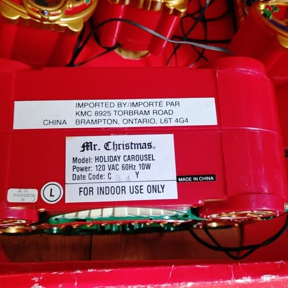 Vintage Mr. Christmas Holiday Carousel In Box WORKS COMPLETE - Picture 4 of 8